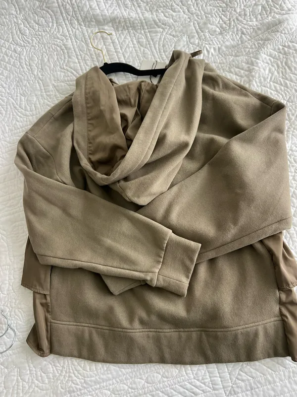 ZARA Womens Hooded Ruffle Zip Jacket - Image 3