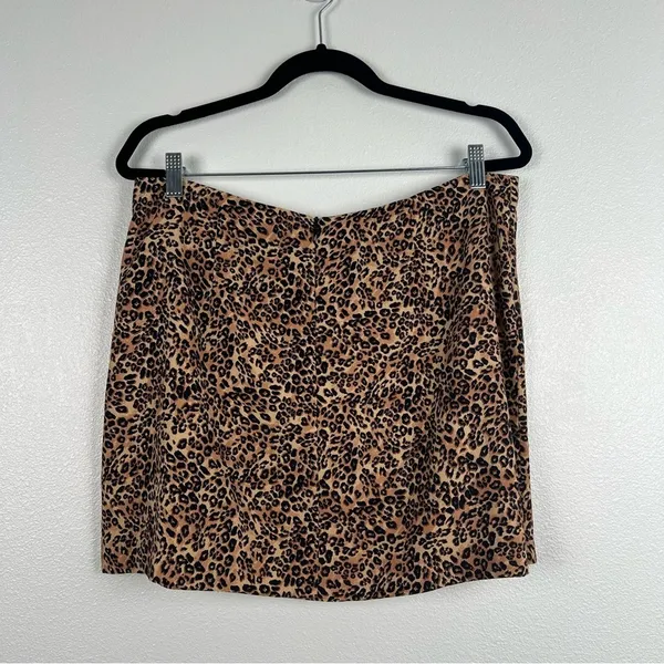 Primark Cheetah Print Mini Skirt Brown Tan Animal‎ Pattern Size 12 - Image 6