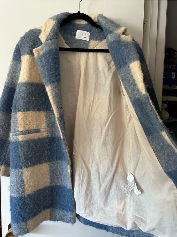 Zara wool checkered coat - Image 2