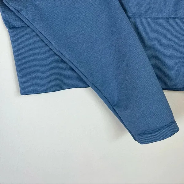 Offline by Aerie Seamless Cropped Top Blue Long Sleeve Stretch Athletic Yoga XL - Image 5