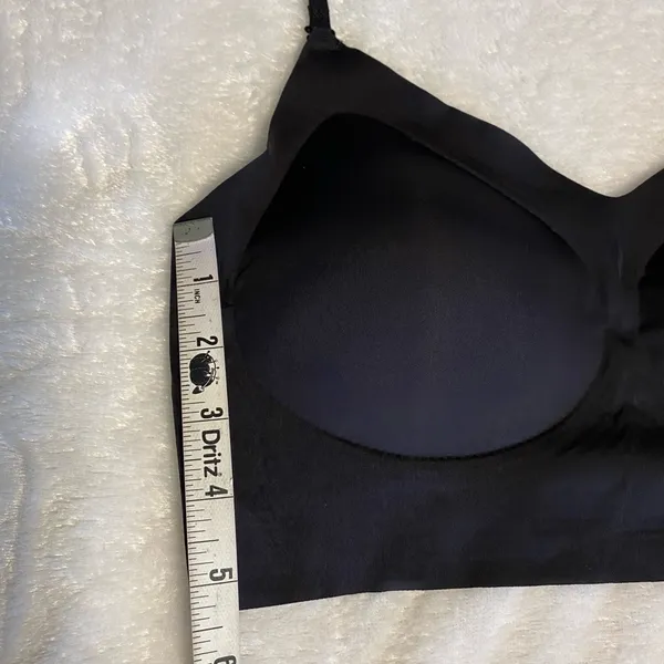 Bralette Large Minimalist Seamless Solid Black Wireless Breathable Stretch Bra - Image 10