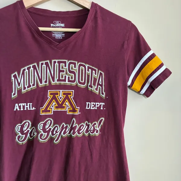 pro edge by knights university of minnesota burgundy go gophers shirt women's L - Image 2