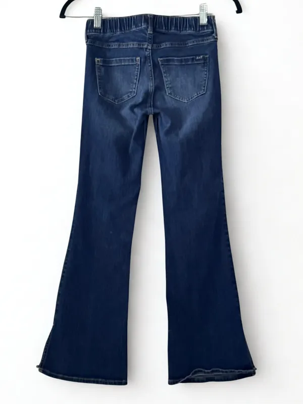 Abercrombie Kids Girls High Rise Flare Jeans Dark Wash Blue Denim Size 8-10 - Image 2
