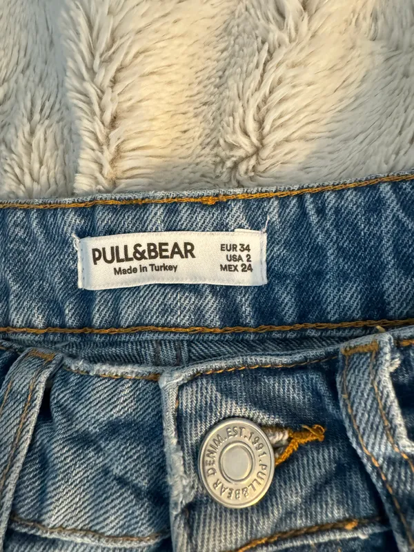 Pull & Bear Blue Mom Jean Short - Image 4