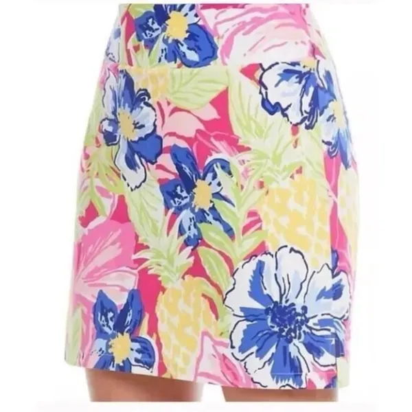 NEW Rafaella Floral Athletic Skort Built In Shorts Pink Blue Small tennis golf - Image 3