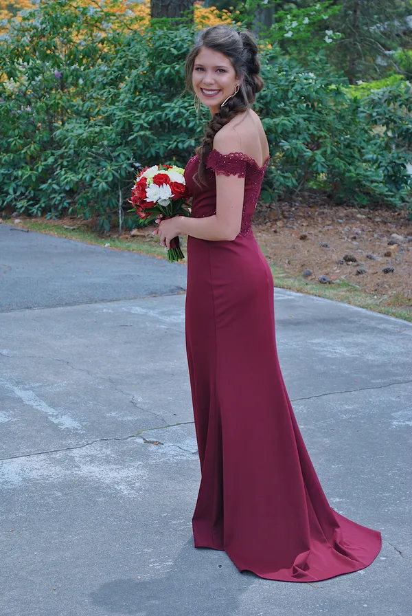 PromGirl Burgundy Formal Dress - Image 2