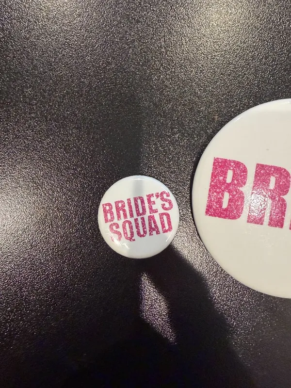 Bride and Bride Squad Pins Bachelorette Party Decor White - Image 4