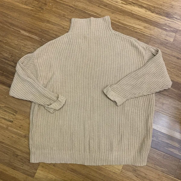 American‎ Eagle Oversized Knit Turtleneck Sweater Womens Size XL Rolled Cuffs - Image 3
