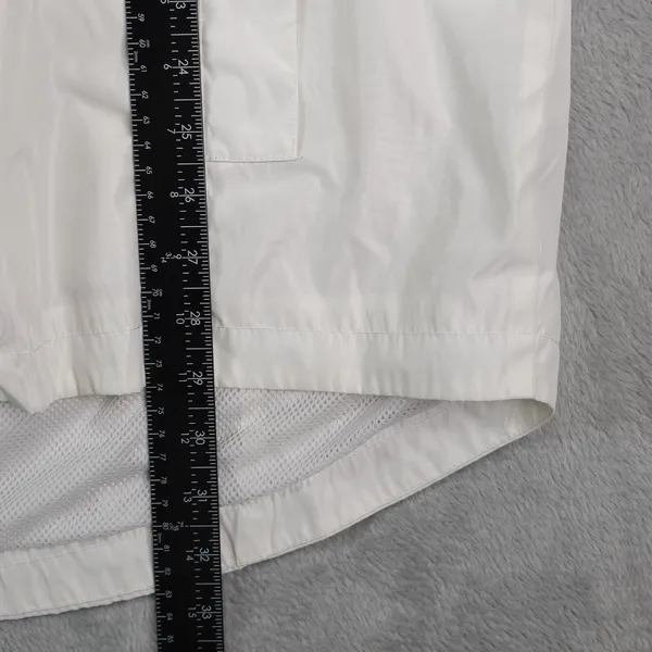 Tommy Hilfiger‎ Windbreaker Jacket Womens Large Long White Spellout - Image 8