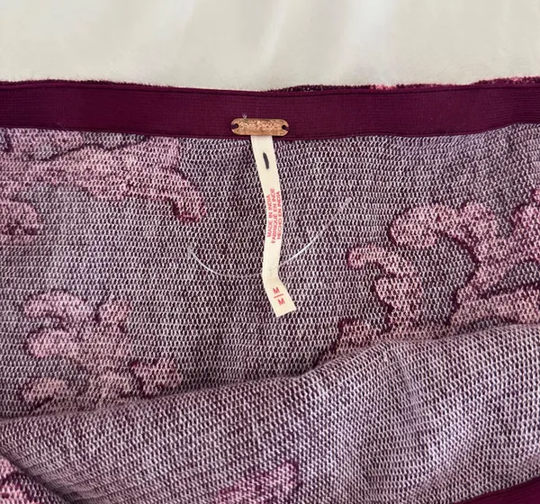 NEW FP Poppy Floral Mesh Knit Mini Skirt Layered Plum - Image 6