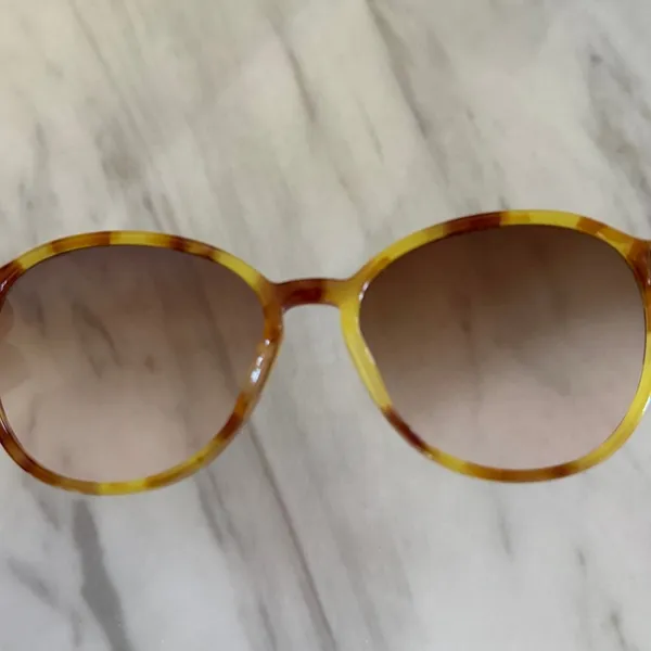 J.Crew Yellow Tortoiseshell Round Eye Vintage Inspired Sunglasses - Image 3