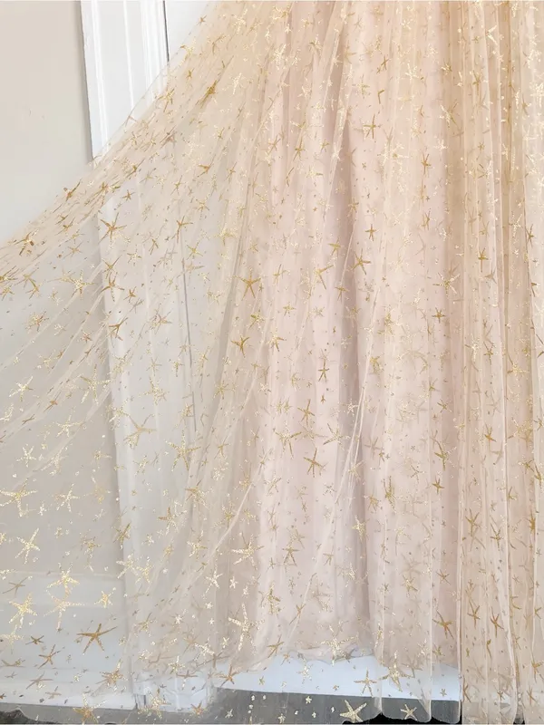 Joanna August • BHLDN Brenda Long Star Gown strapless champagne tulle glitter - Image 11