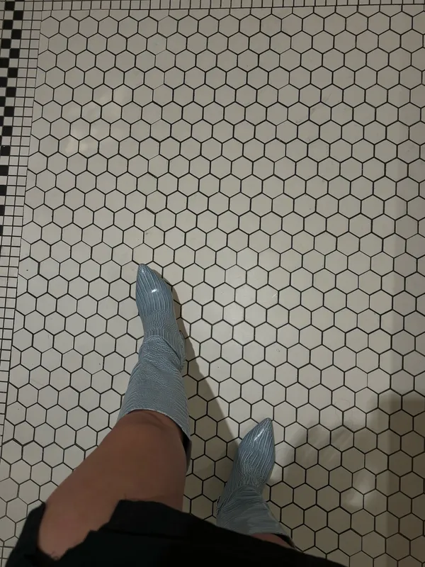 Lulus Blue Snakeskin Boots - Image 2