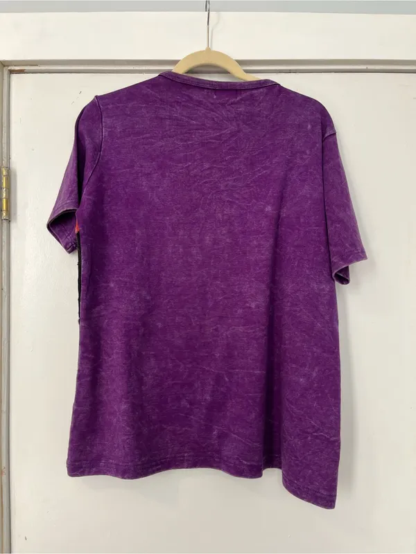 Vintage Rising International Purple Patchwork Floral Short Sleeve Tee XL cotton - Image 4