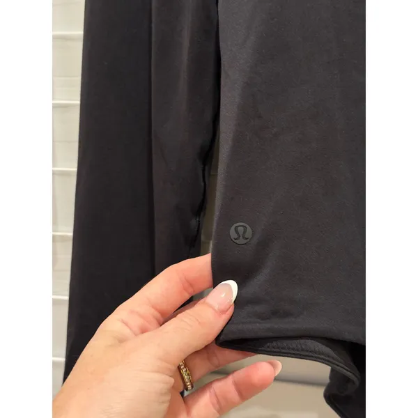 Lululemon Nulu Bodysuit Womens Medium Black Square Neck Long Sleeve LW3HQFS L - Image 4