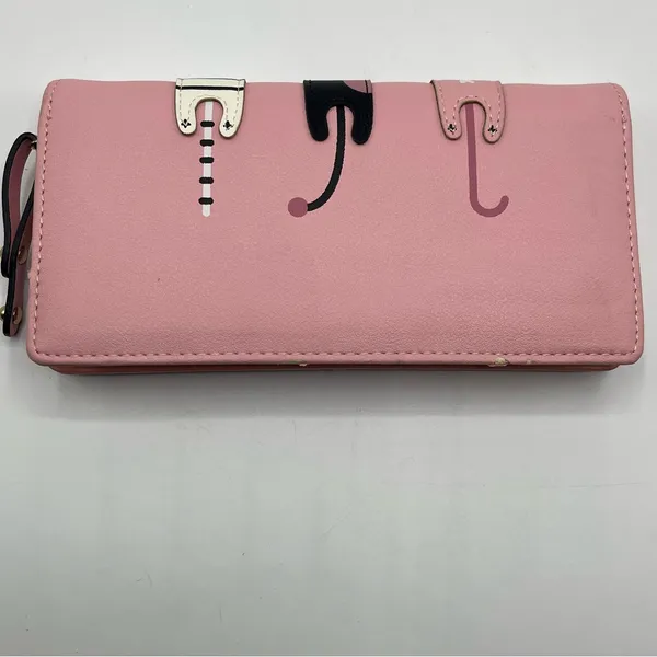 Pink Cat Wallet Zipper Closure - Image 5