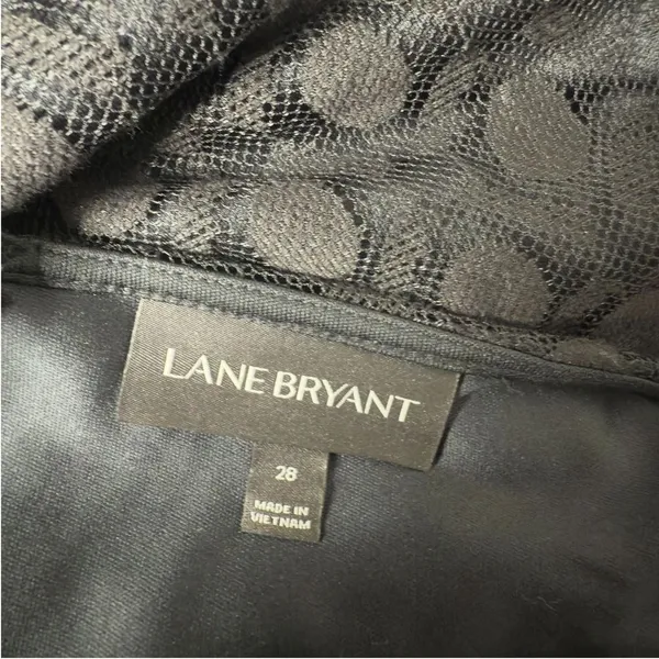 Lane Bryant Plus Size Black Lace Tulle Midi Dress Womens 28 Whimsigoth Flared - Image 2