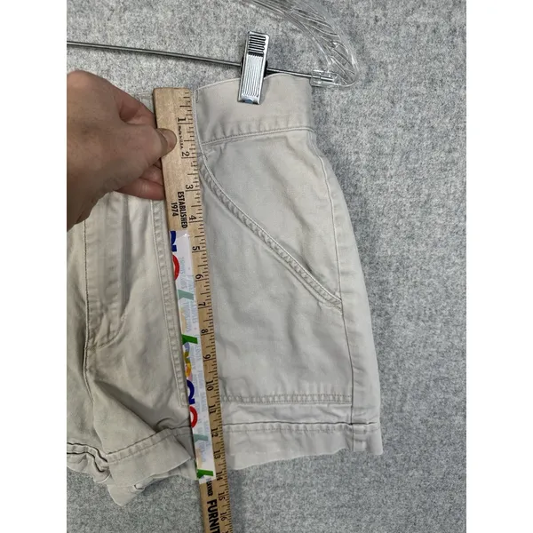 Vintage Abercrombie & Fitch Size 4‎ Cotton Womens Shorts High Waist Beige Mini - Image 4