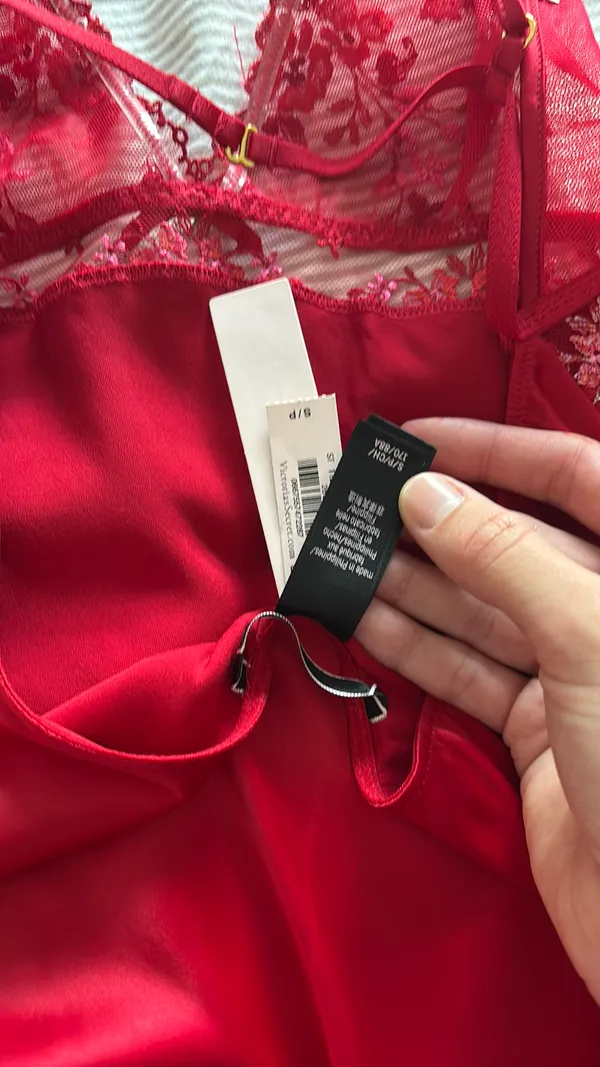 Red mini Victoria secret satin dress - Image 3