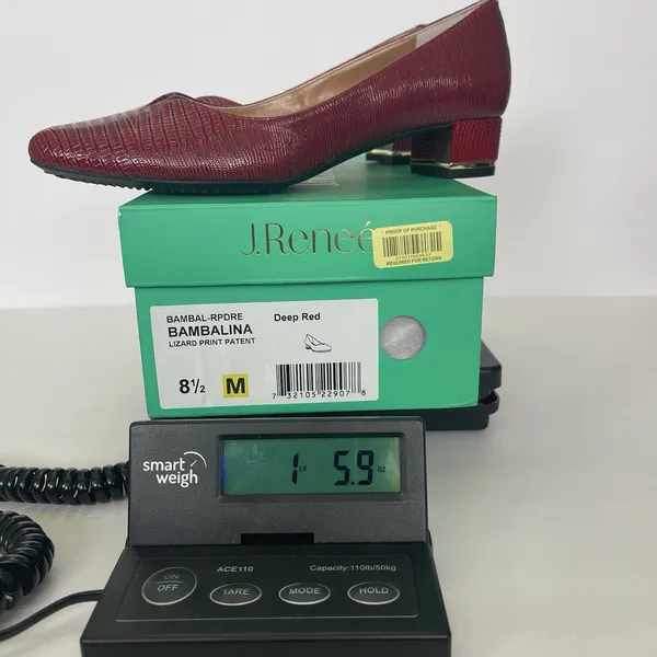 J.‎ Renee Bambalina Lizard Print Red Patent Size 8.5 NEW Career Church Holiday - Image 10