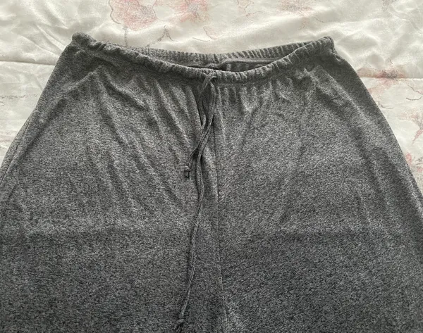 Grey Super Soft Wide Leg Pull On Lounge Drawstring Pants, size L - Image 9