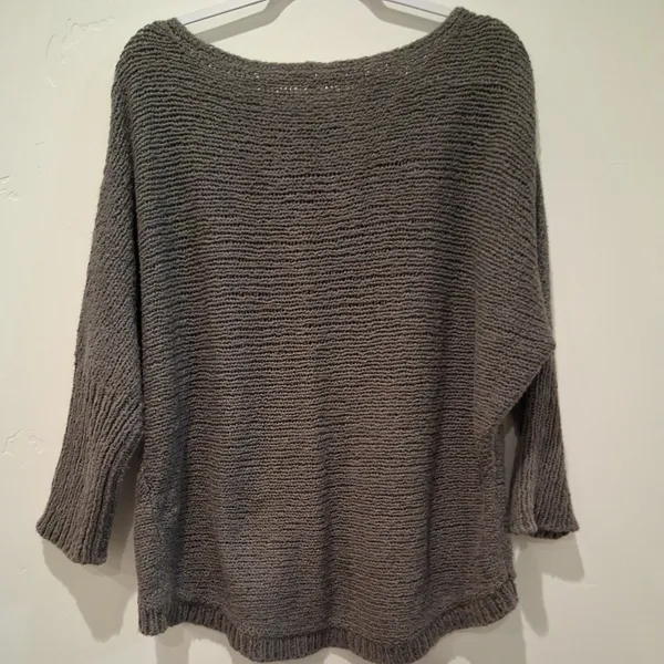 Eileen Fisher Knit Sweater Gray Pullover Chunky 100% Organic Cotton women size S - Image 10