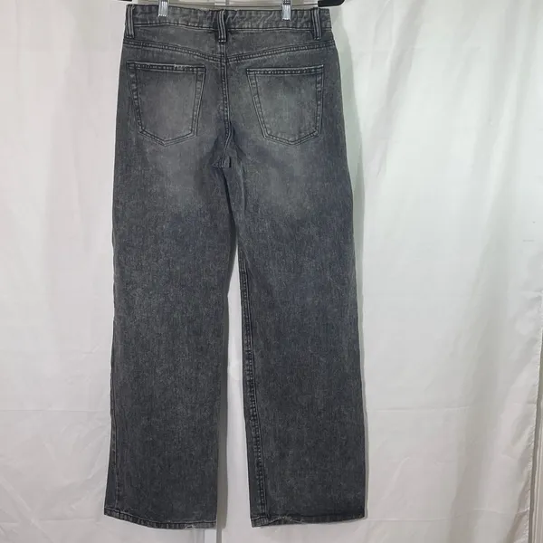 Skater Refuge Denim Low Rise Wide Leg Distressed Jeans - Women Size 03 - Black - Image 3
