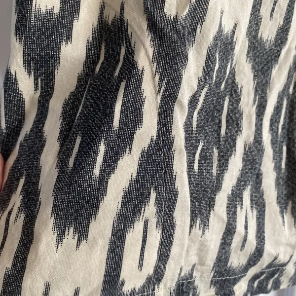 J.Crew Ikat Ruffle Camisole Womens Size 2 Black‎ White Cotton Tank Top Ikat Boho - Image 3