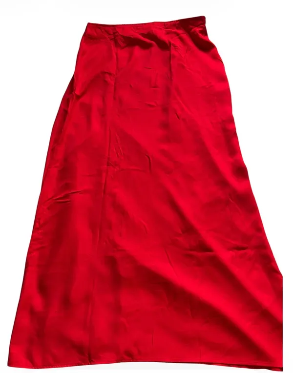 NWT OXXO Catch The City Asymmetric High Waist Red Long Skirt M - Image 9