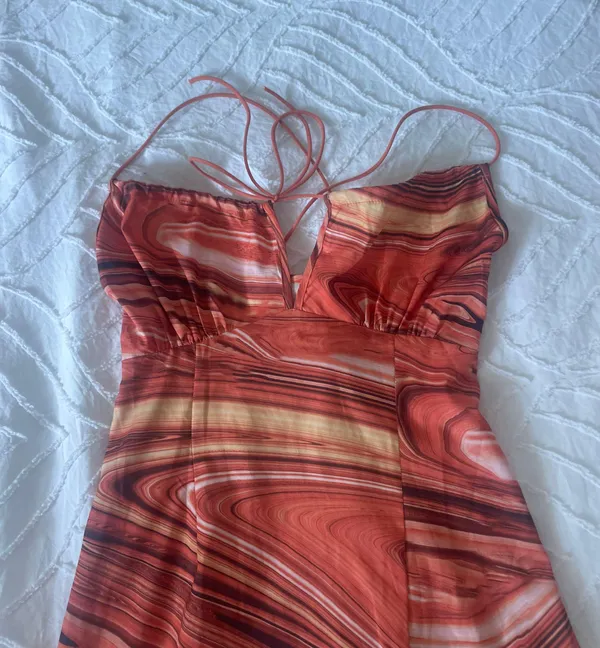Marble Orange Dress - Image 6