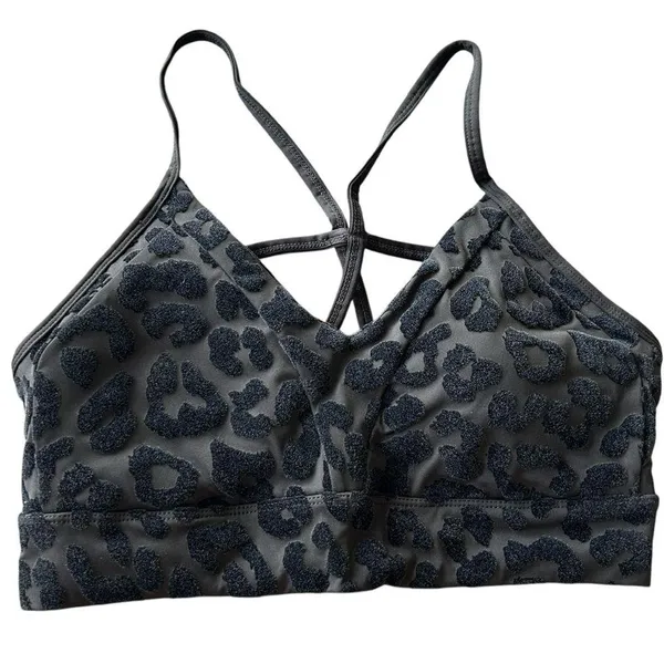 Balance Athletica Vitality Womens M Lux Form Sports Bra Panther Black Velvet New - Image 2