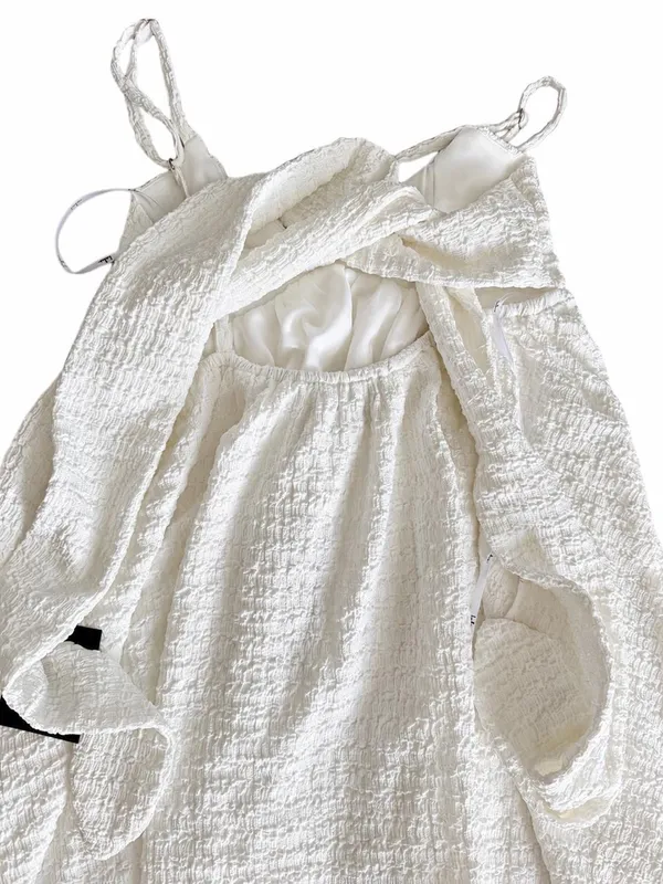 Lulus White Textured Tie-Back Mini Dress NWT - Image 7