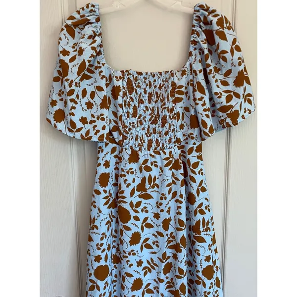 ASTR the Label‎ Blue Brown Floral Lace Up Cutout Midi Dress ALD44563 Small - Image 4