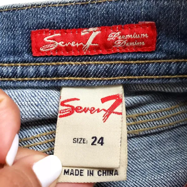 Seven7 Womens Low Rise Ankle Crop Jeans Size 24 Medium Wash Stretch Denim - Image 4