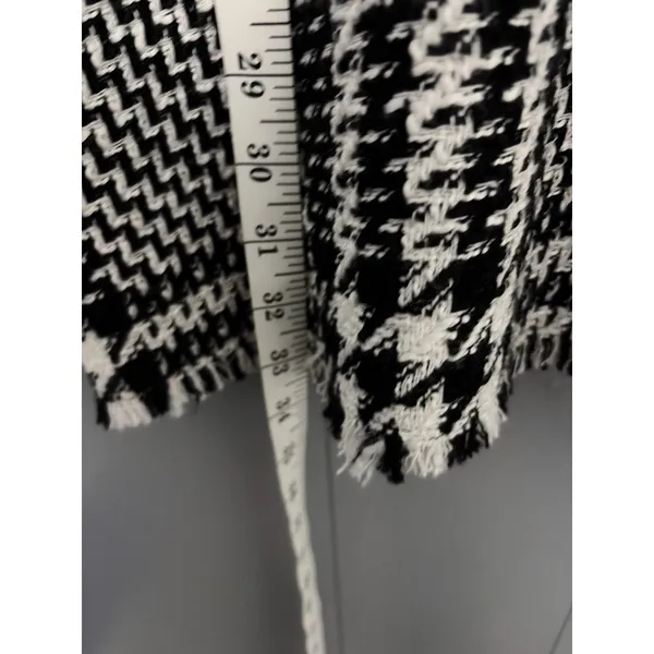 NEW Zara Black White Textured Houndstooth Tweed Pinafore Apron Mini Dress M - Image 3