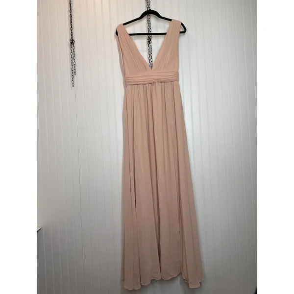 NWT Lulus Heavenly Hues Blush Maxi Dress Bridismaid Wedding Formal Size XXS - Image 2