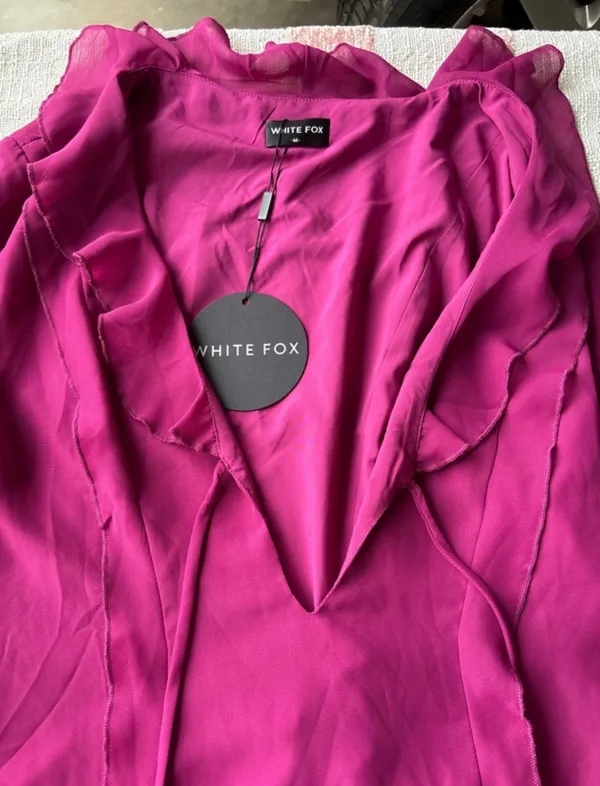 White Fox Boutique Women's Pink and Burgundy Dress - Image 2