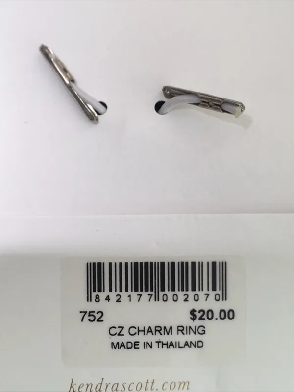 Kendra Scott 3 Gold-tone Cubic Zirconia Unicorn Horn Ring Evil Eye Charms - Image 6