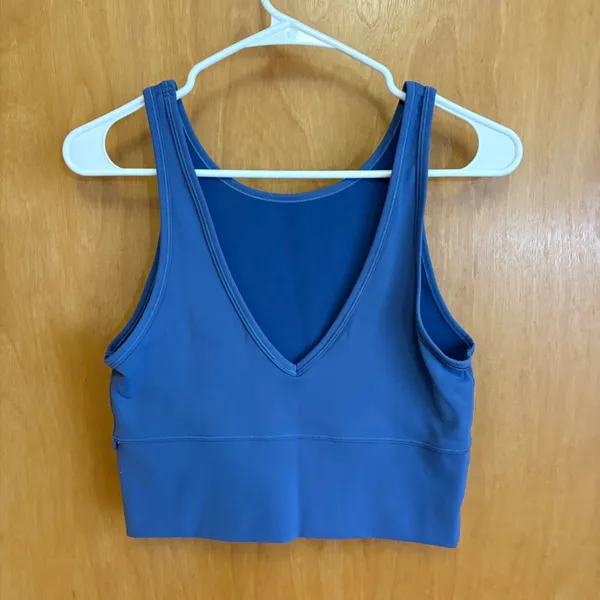 Lululemon Align V‎ Neck Tank Top Blue Cropped Athletic Yoga Workout Women - Image 2