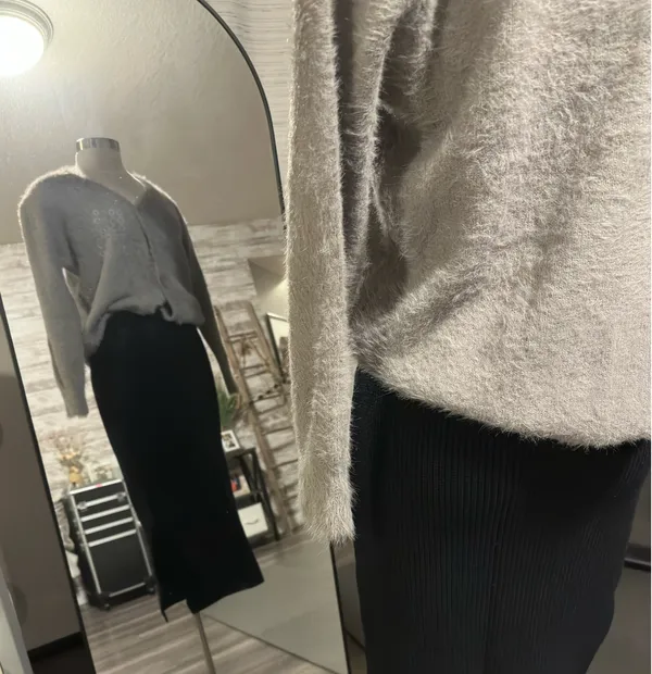 Boutique Women’s Cozy Cardigan Gray Button Down - Image 6