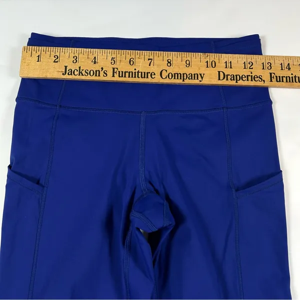 Lululemon Fast Free HR Tight Nulux Raw Hemi Blue Leggings Women's Size 6 - Image 3