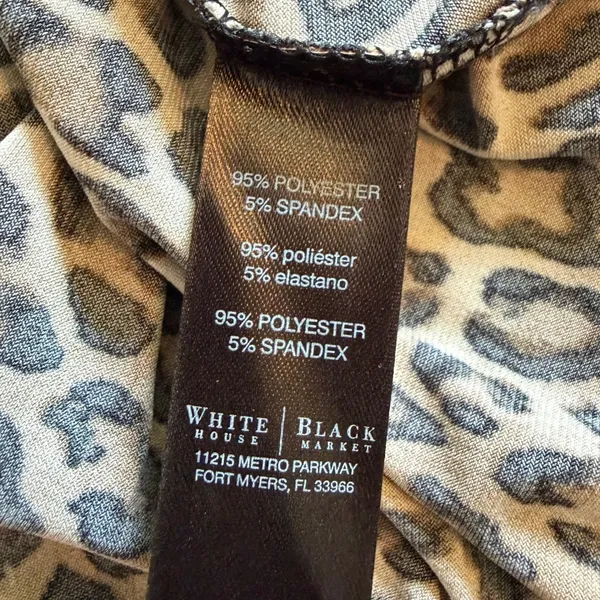 White House Black Market‎ Brown Leopard Cowl Neck Tank Top Small Y2K Mob Wife - Image 7