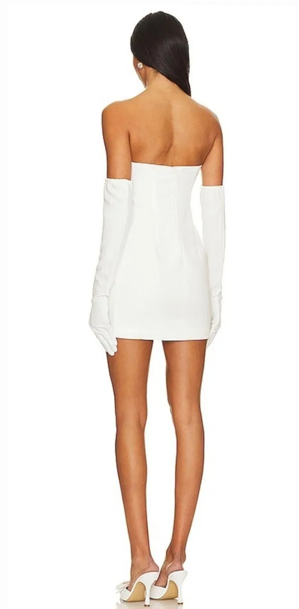 Superdown Isabel Strapless Mini Dress in White Small - Image 2