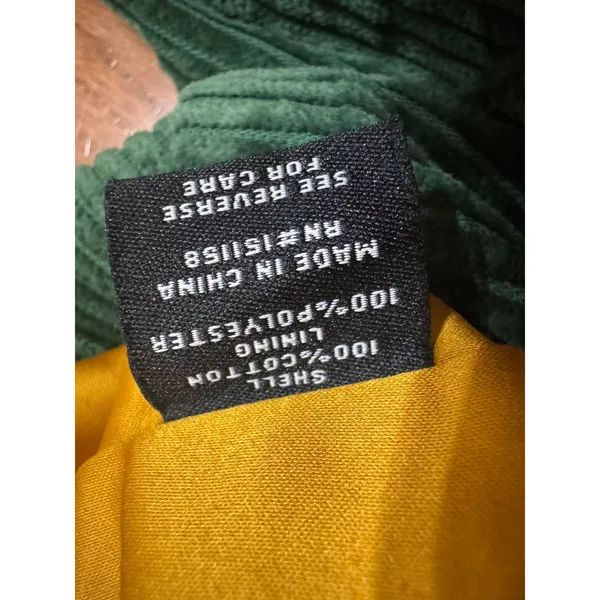 525 AMERICA Green Corduroy Blazer Jacket‎ Mustard Yellow Lined XS - Image 7