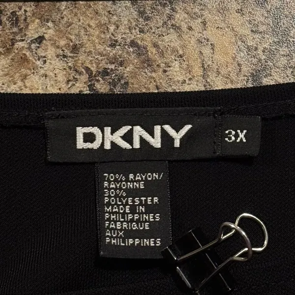 DKNY Top Minimalist Travel Casual Versatile Effortless Classic Staple‎ Black 3X - Image 4