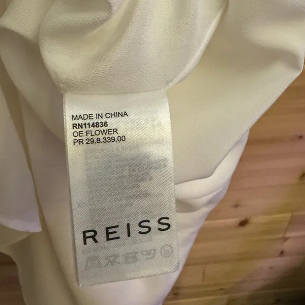 Reiss 2/XS V Neck Viscose Skater Mini Dress Bridal Summer - Image 14