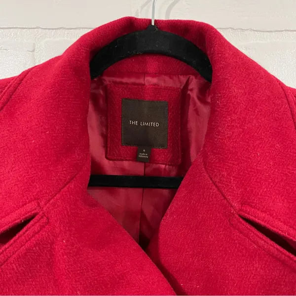 The Limited Red Wool Belted Pea Coat - Image 7