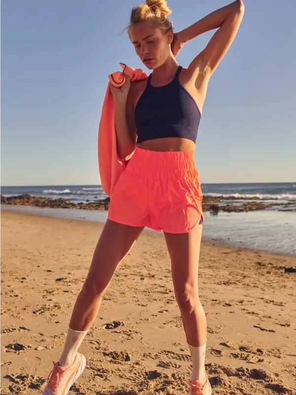 Free People Movement The Way Home Run Shorts Neon Coral Small - Image 3