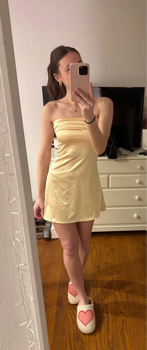SHEIN Yellow Mini Dress - Image 2