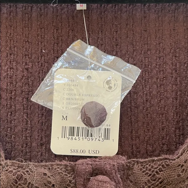 NWT Free People Jules Mini Dress Size M Double Espresso Brown - Image 2